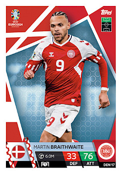 Martin Braithwaite Denmark Topps Match Attax EURO 2024 #DEN17